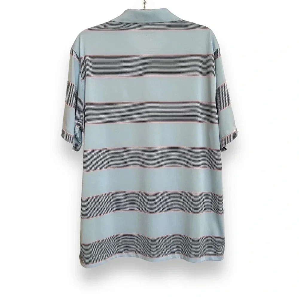 Nike Golf Dri-Fit Men's Blue Striped Short Sleeve Polo Golf Shirt Size Large - Picture 4 of 6